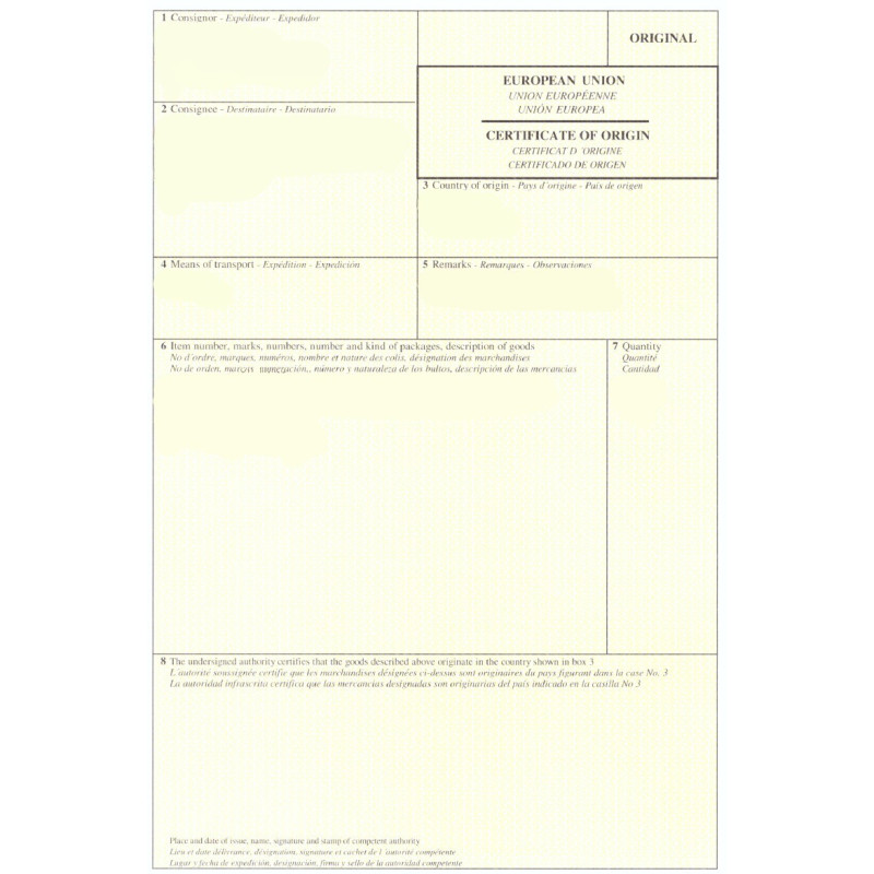 Certifikát o původu zboží